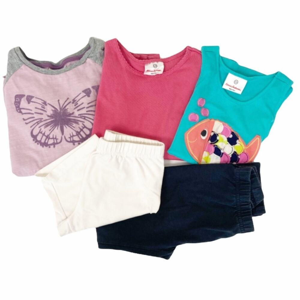 Hanna Andersson Lot of 5 Tops and Bottoms Sz 7 Girls